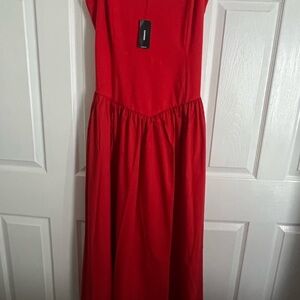 Classic Red Women’s Midi Dress - Brand: Unlabeled